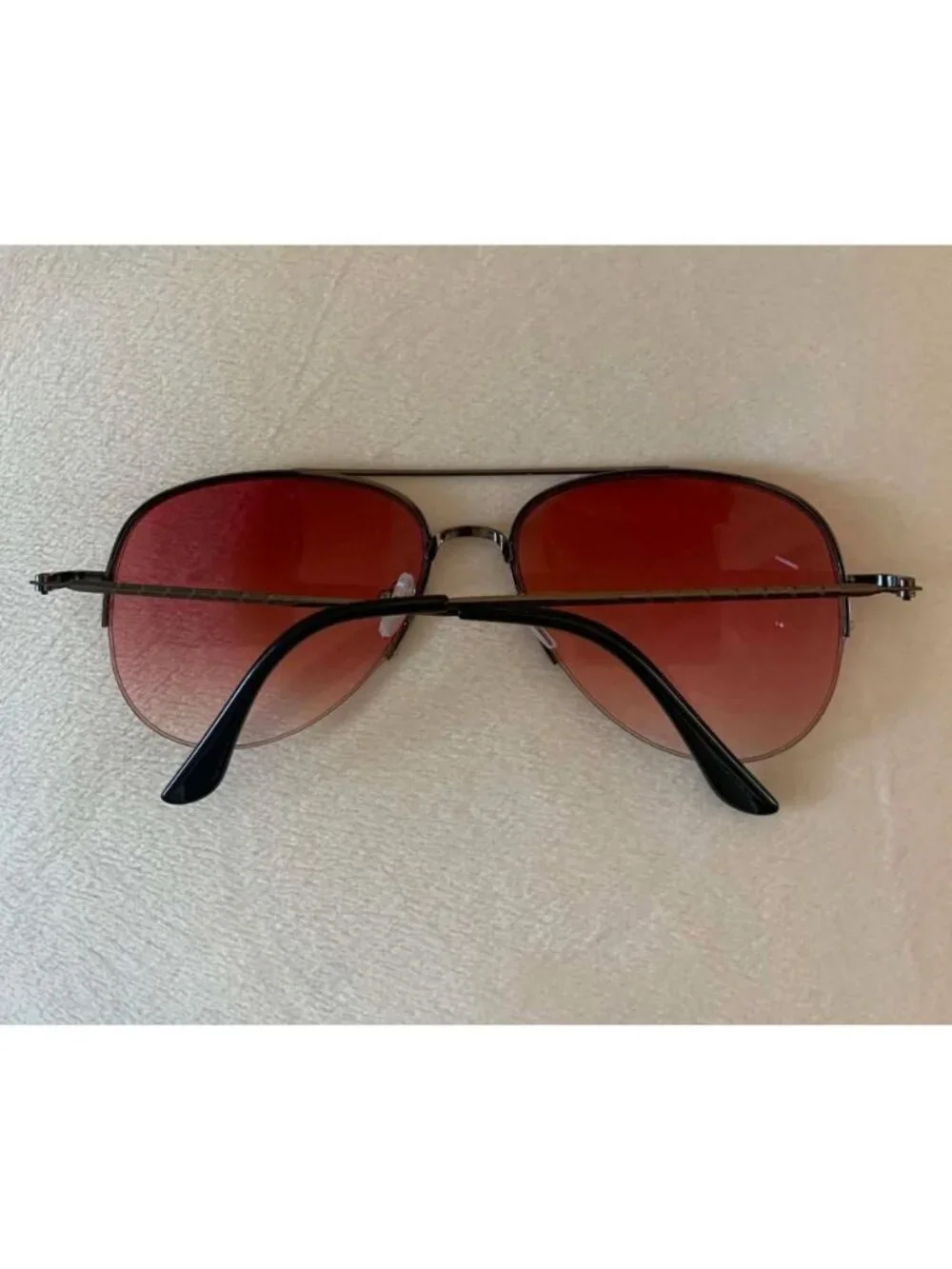 Aviator Style Sunglasses With Black Frame & Pink Gradient Lens Unisex